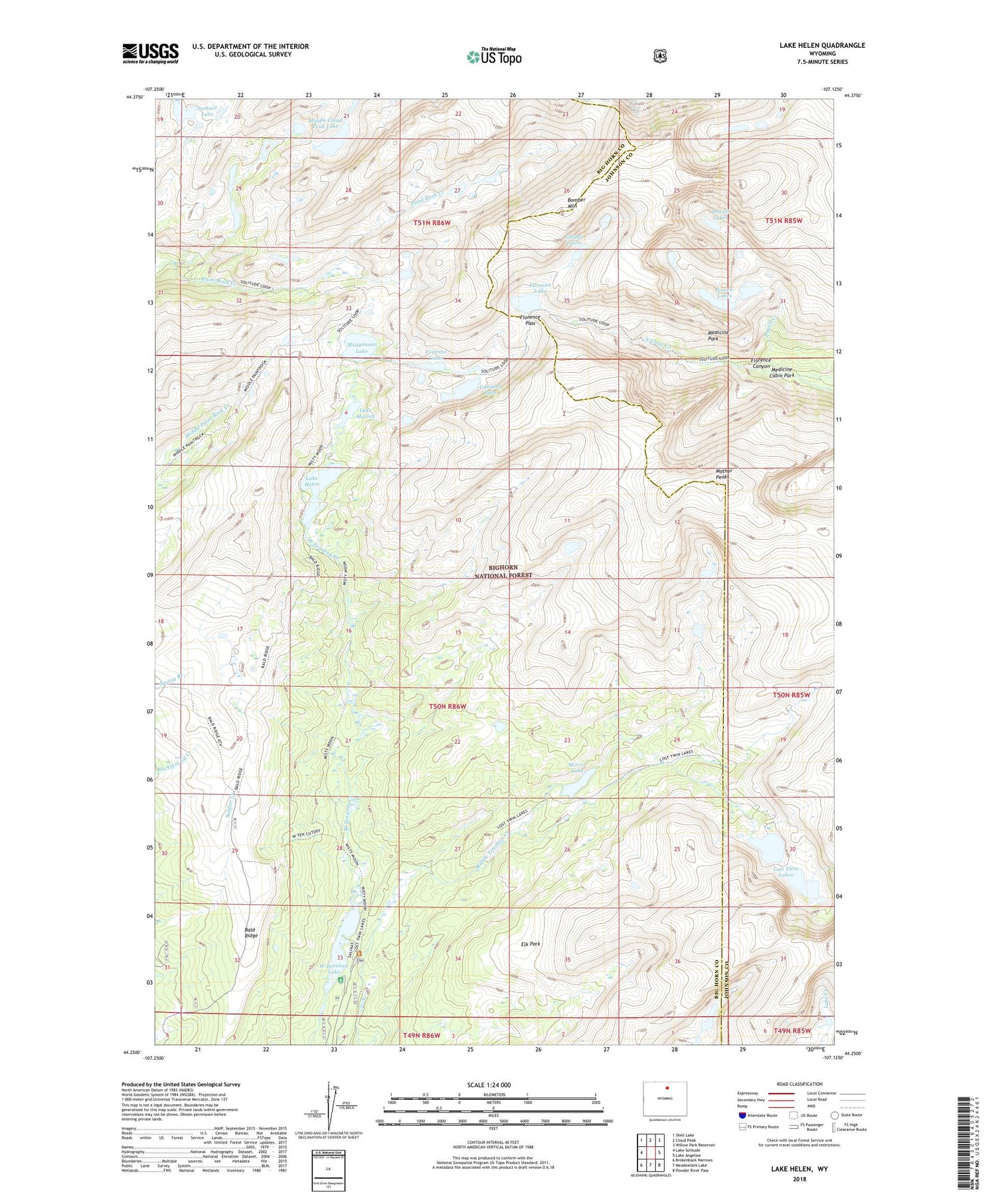 Lake Helen Wyoming US Topo Map Image