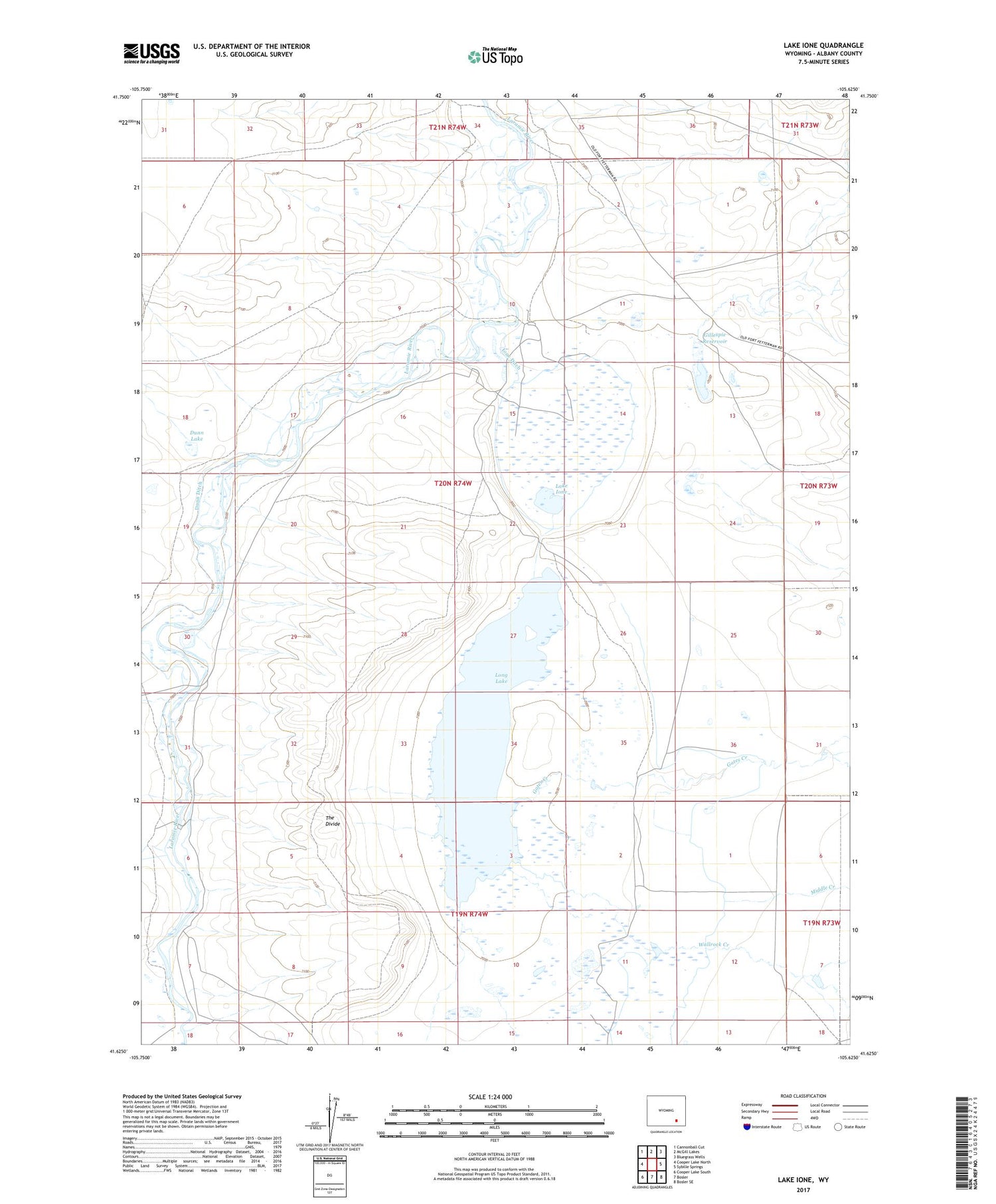 Lake Ione Wyoming US Topo Map Image