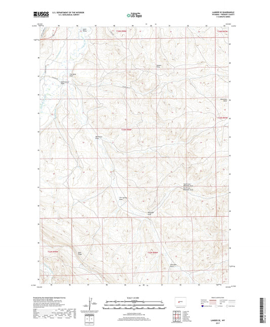 Lander SE Wyoming US Topo Map Image