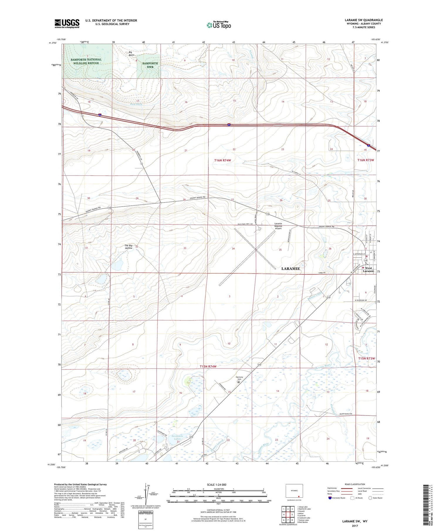 Laramie SW Wyoming US Topo Map Image