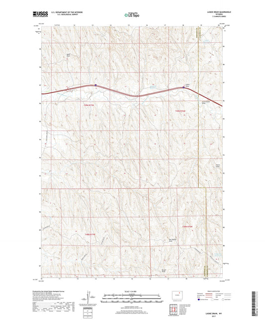 Laskie Draw Wyoming US Topo Map Image