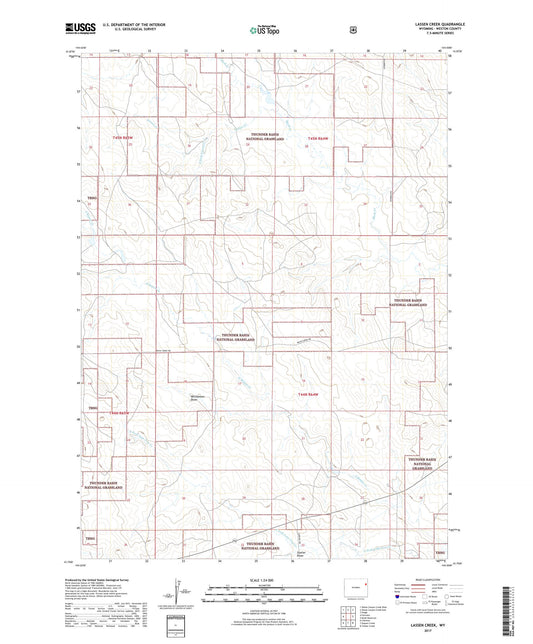 Lassen Creek Wyoming US Topo Map Image