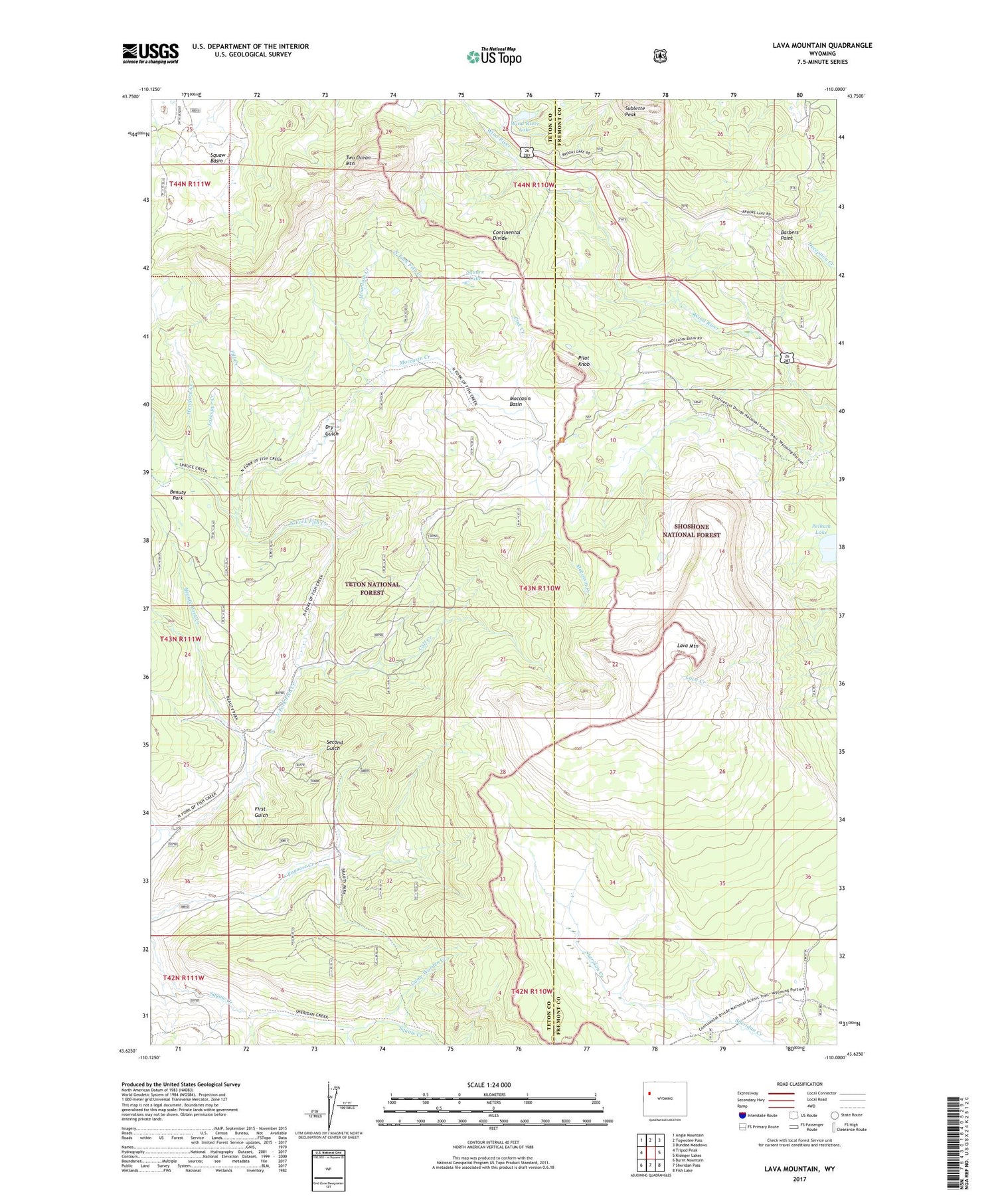Lava Mountain Wyoming US Topo Map Image
