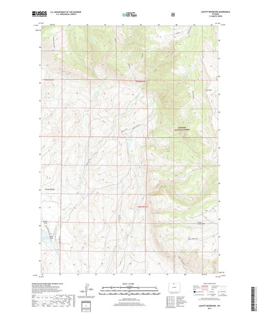 Leavitt Reservoir Wyoming US Topo Map Image