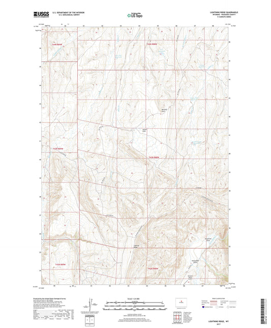 Lightning Ridge Wyoming US Topo Map Image
