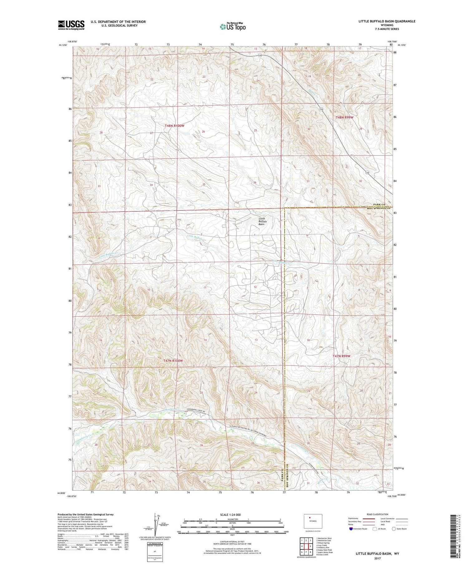 Little Buffalo Basin Wyoming US Topo Map Image