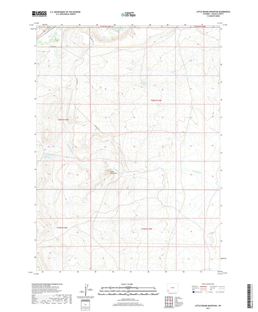 Little Round Mountain Wyoming US Topo Map Image