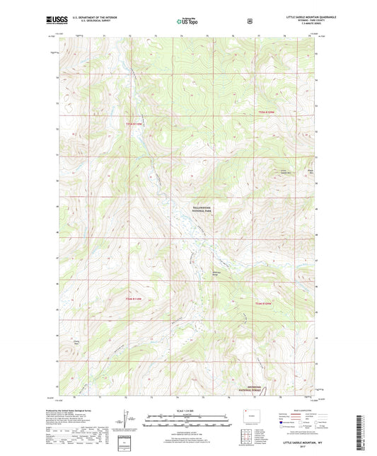 Little Saddle Mountain Wyoming US Topo Map Image