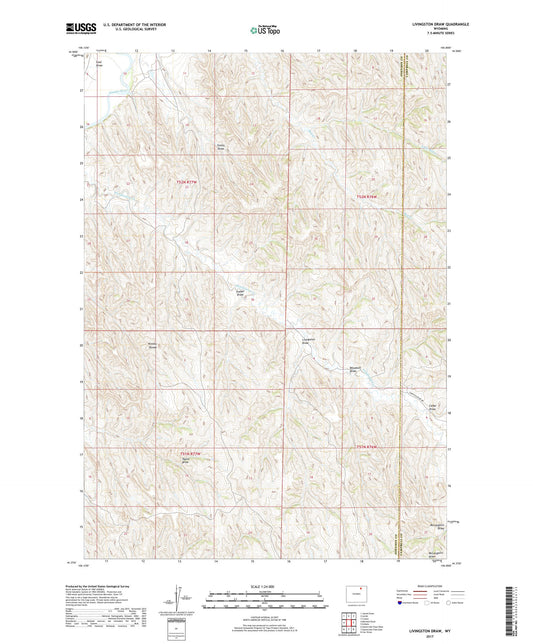 Livingston Draw Wyoming US Topo Map Image