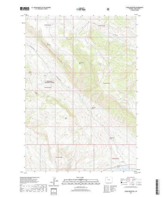 Logan Mountain Wyoming US Topo Map Image