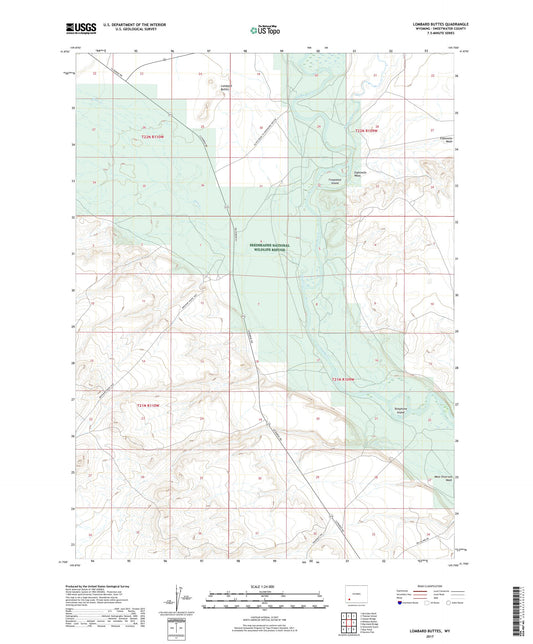 Lombard Buttes Wyoming US Topo Map Image