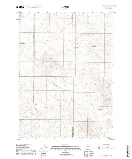 Lone Sand Hill Wyoming US Topo Map Image