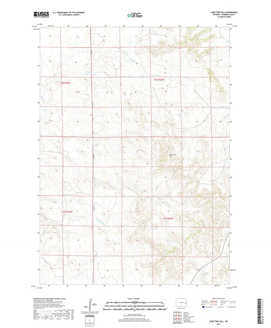 Lone Tree Hill Wyoming US Topo Map Image