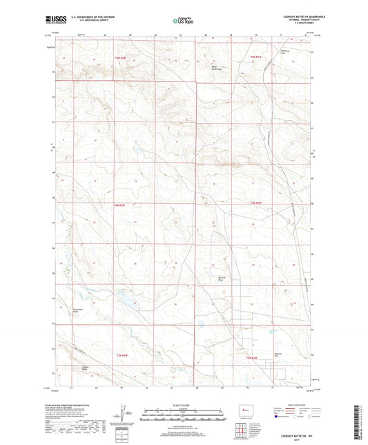 Lookout Butte SW Wyoming US Topo Map Image