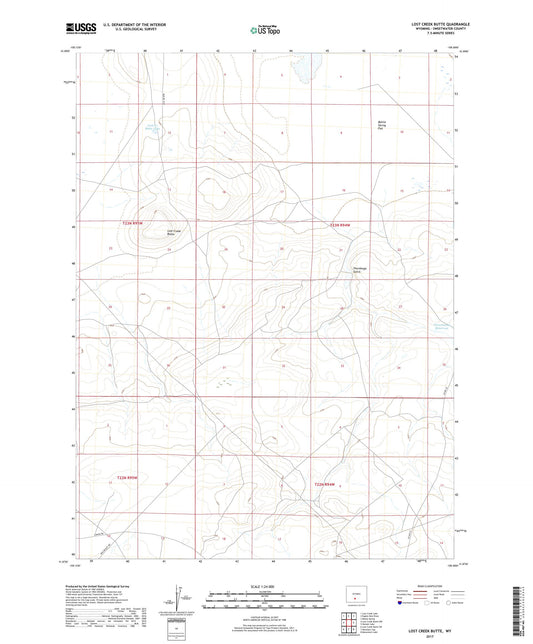 Lost Creek Butte Wyoming US Topo Map Image