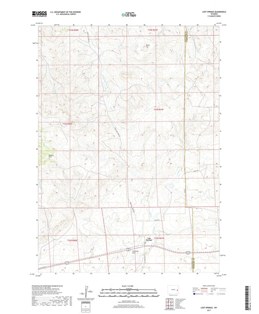 Lost Springs Wyoming US Topo Map Image