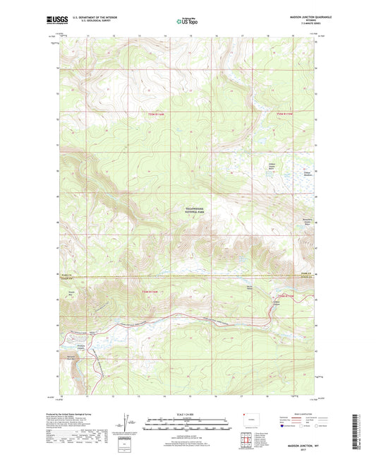 Madison Junction Wyoming US Topo Map Image