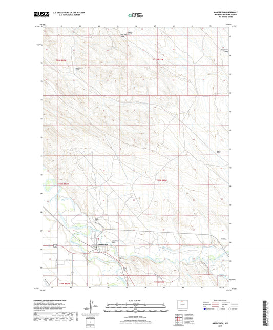 Manderson Wyoming US Topo Map Image