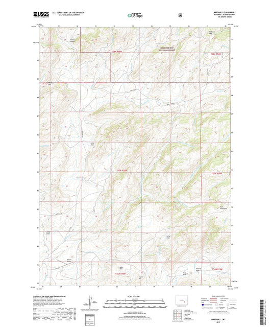Marshall Wyoming US Topo Map Image