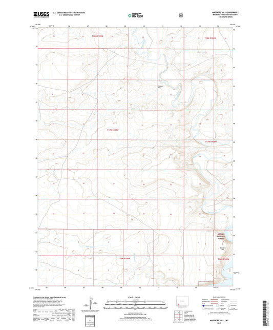 Massacre Hill Wyoming US Topo Map Image