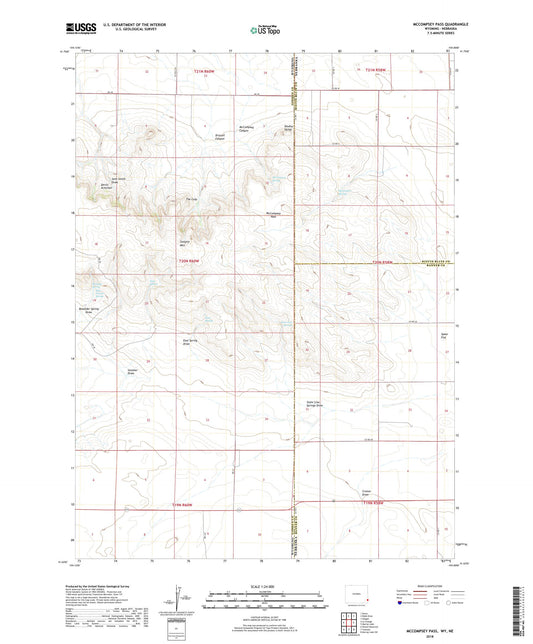 McCompsey Pass Wyoming US Topo Map Image