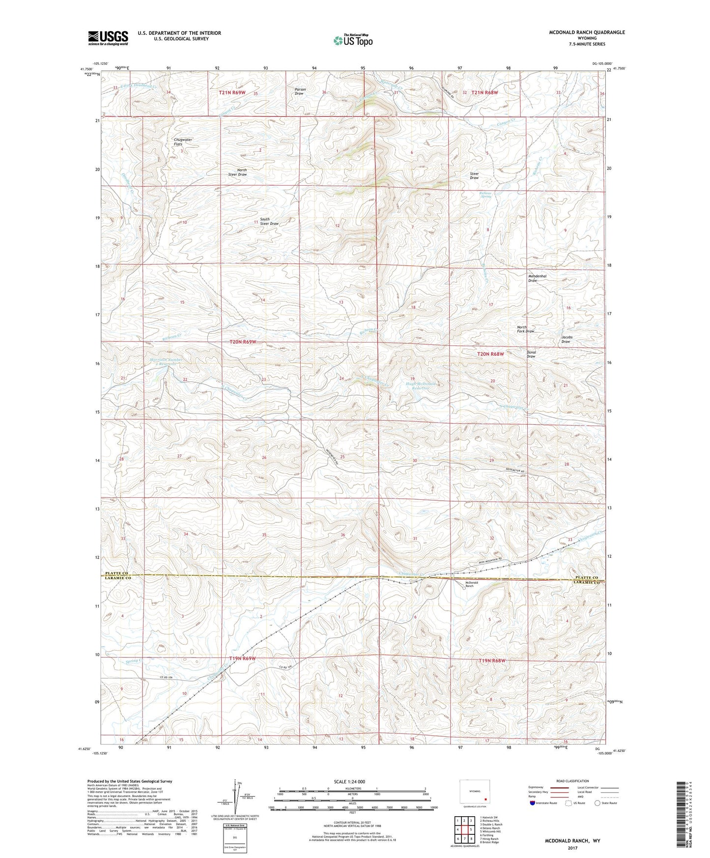 McDonald Ranch Wyoming US Topo Map Image