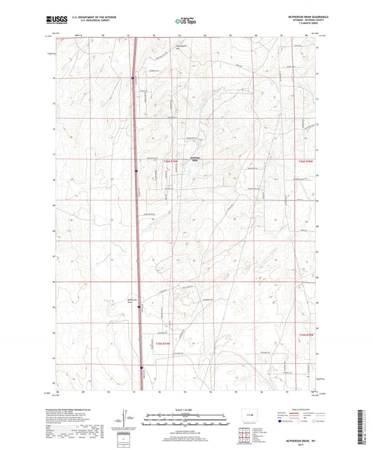 McPherson Draw Wyoming US Topo Map Image
