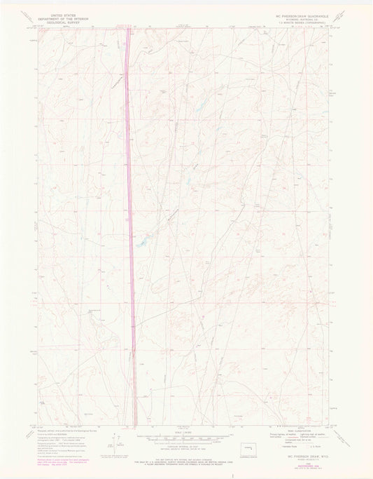 Classic USGS McPherson Draw Wyoming 7.5'x7.5' Topo Map Image