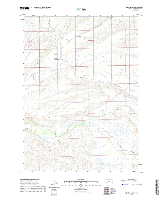 Meadow Canyon Wyoming US Topo Map Image