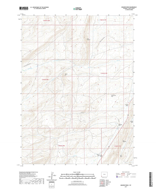 Meadow Draw Wyoming US Topo Map Image