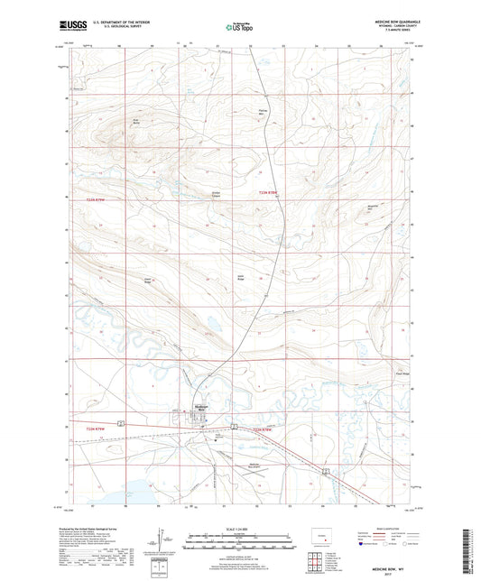 Medicine Bow Wyoming US Topo Map Image