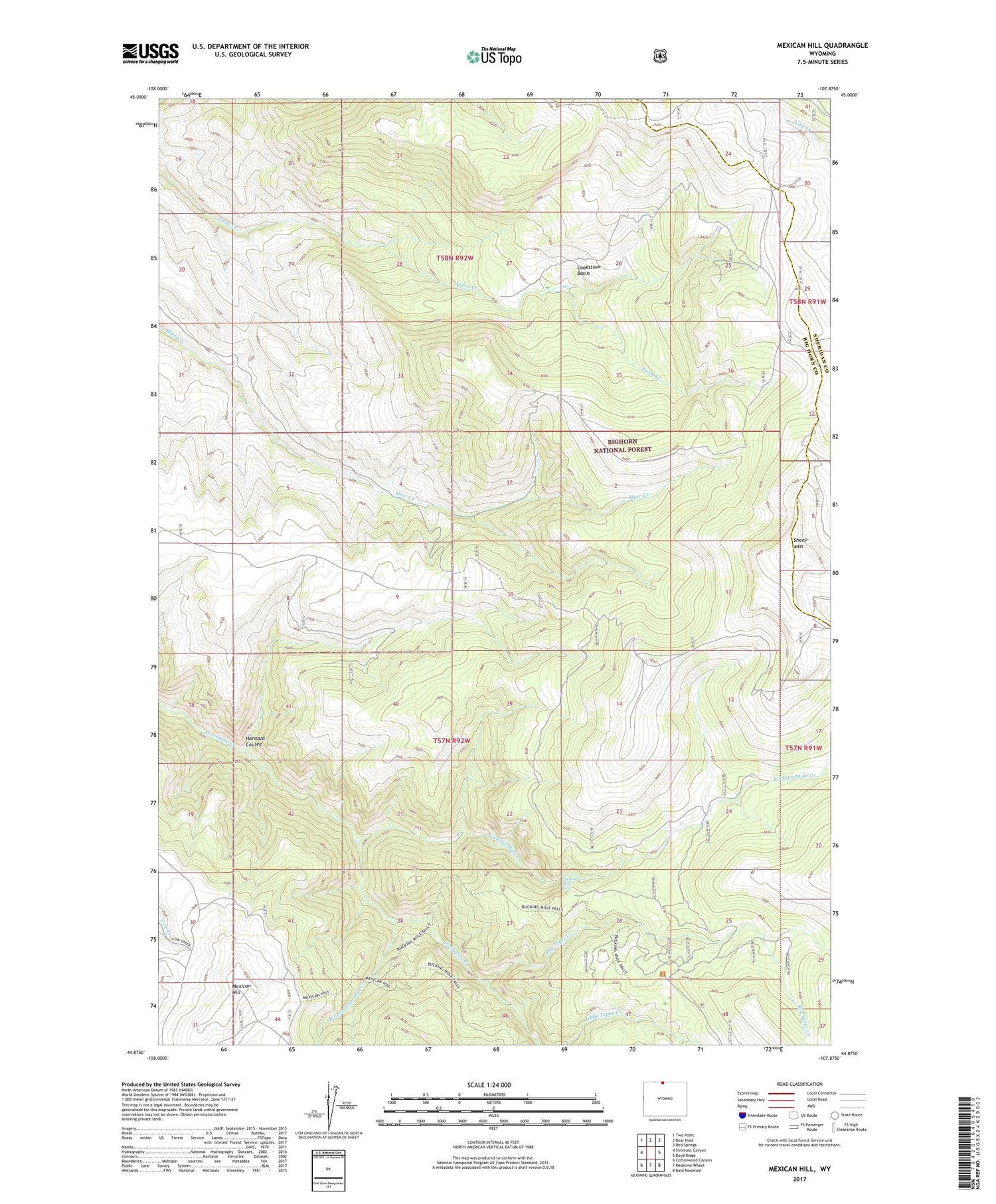 Mexican Hill Wyoming US Topo Map Image