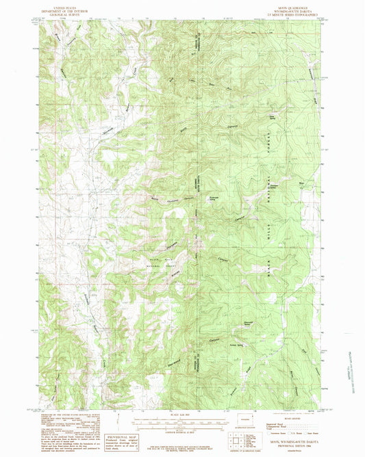 Classic USGS Moon South Dakota 7.5'x7.5' Topo Map Image