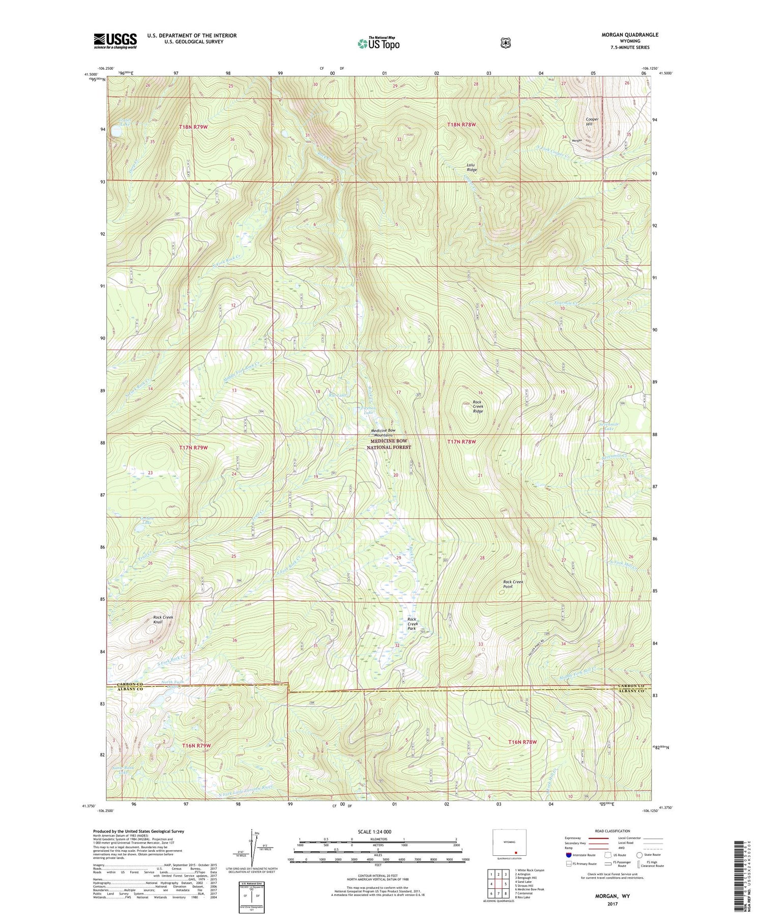 Morgan Wyoming US Topo Map Image