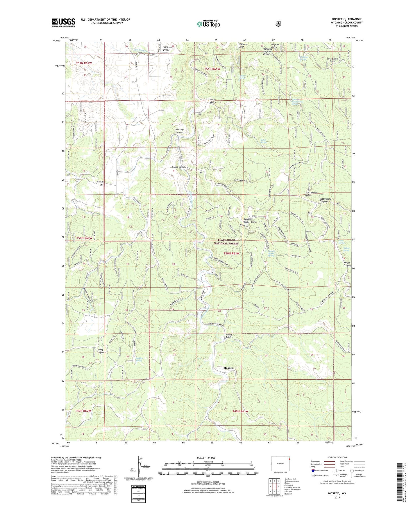 Moskee Wyoming US Topo Map Image