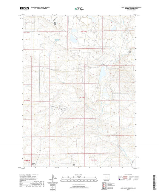 Moss Agate Reservoir Wyoming US Topo Map Image