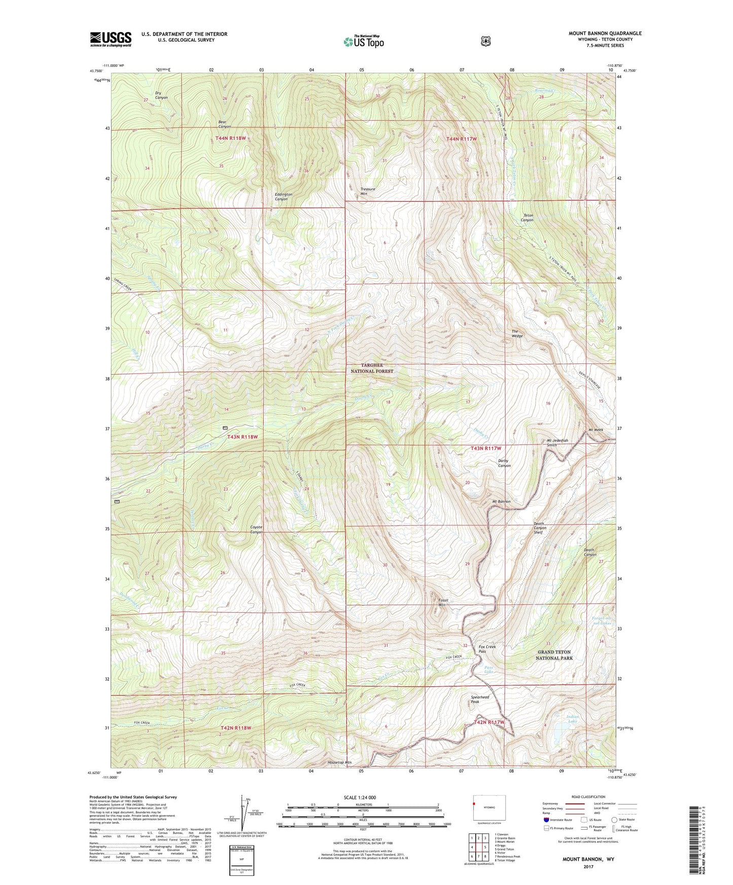 Mount Bannon Wyoming US Topo Map Image