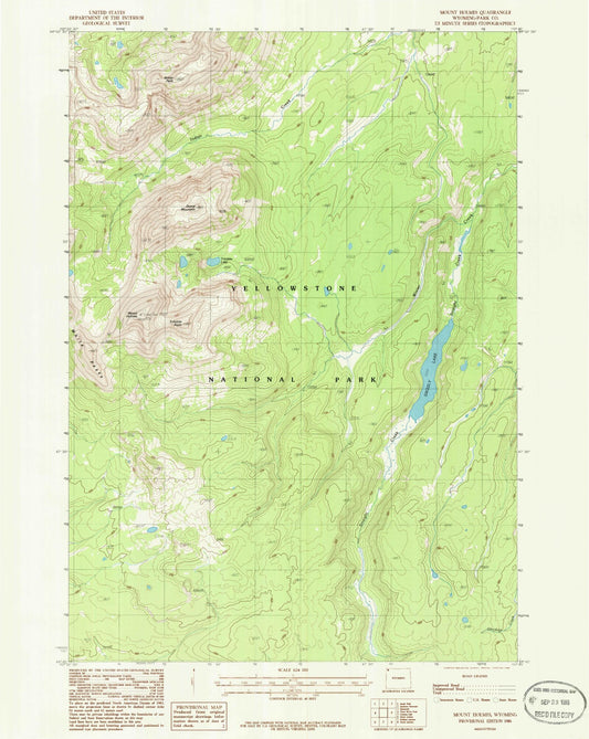 Classic USGS Mount Holmes Wyoming 7.5'x7.5' Topo Map Image