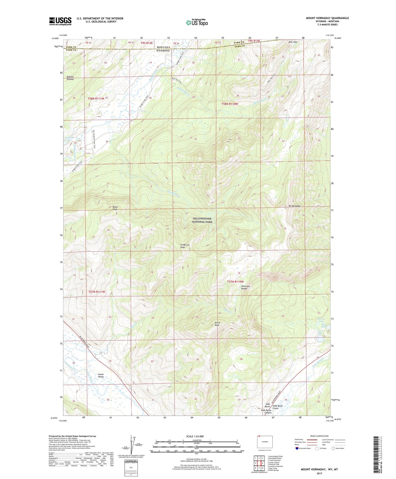 Mount Hornaday Wyoming US Topo Map Image