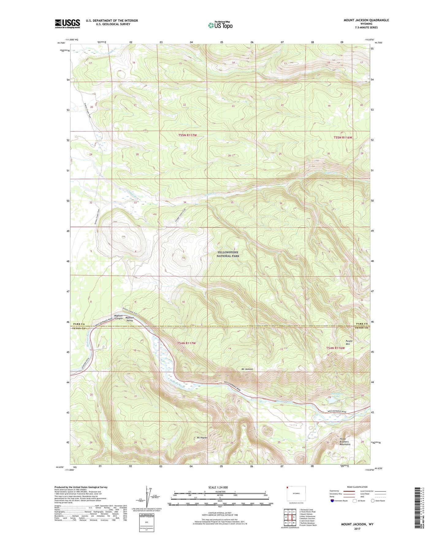 Mount Jackson Wyoming US Topo Map Image