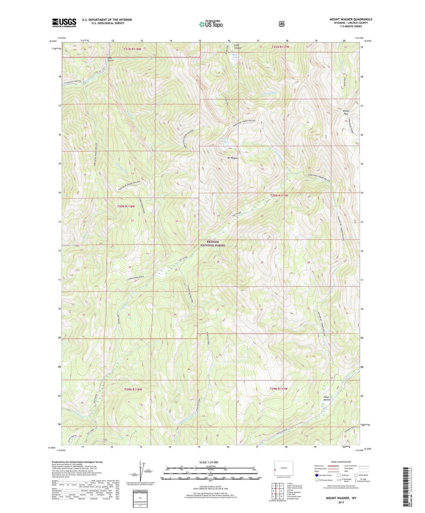 Mount Wagner Wyoming US Topo Map Image