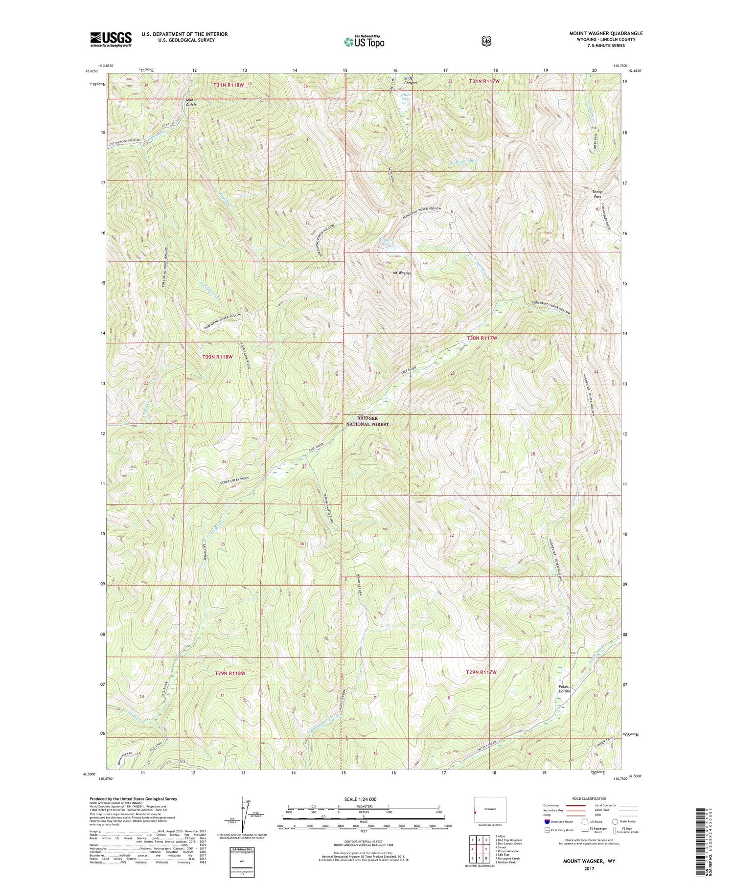 Mount Wagner Wyoming US Topo Map Image