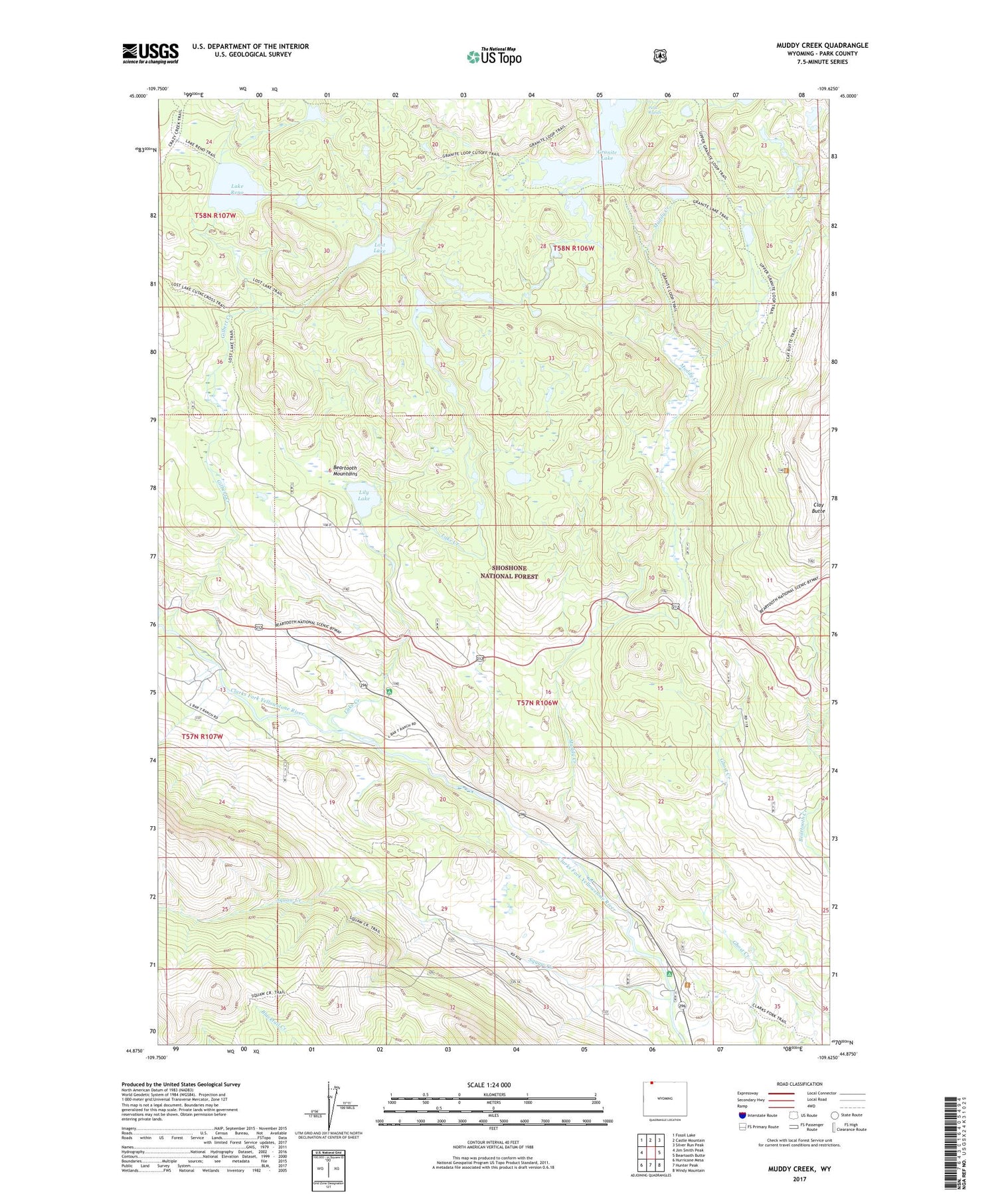 Muddy Creek Wyoming US Topo Map Image