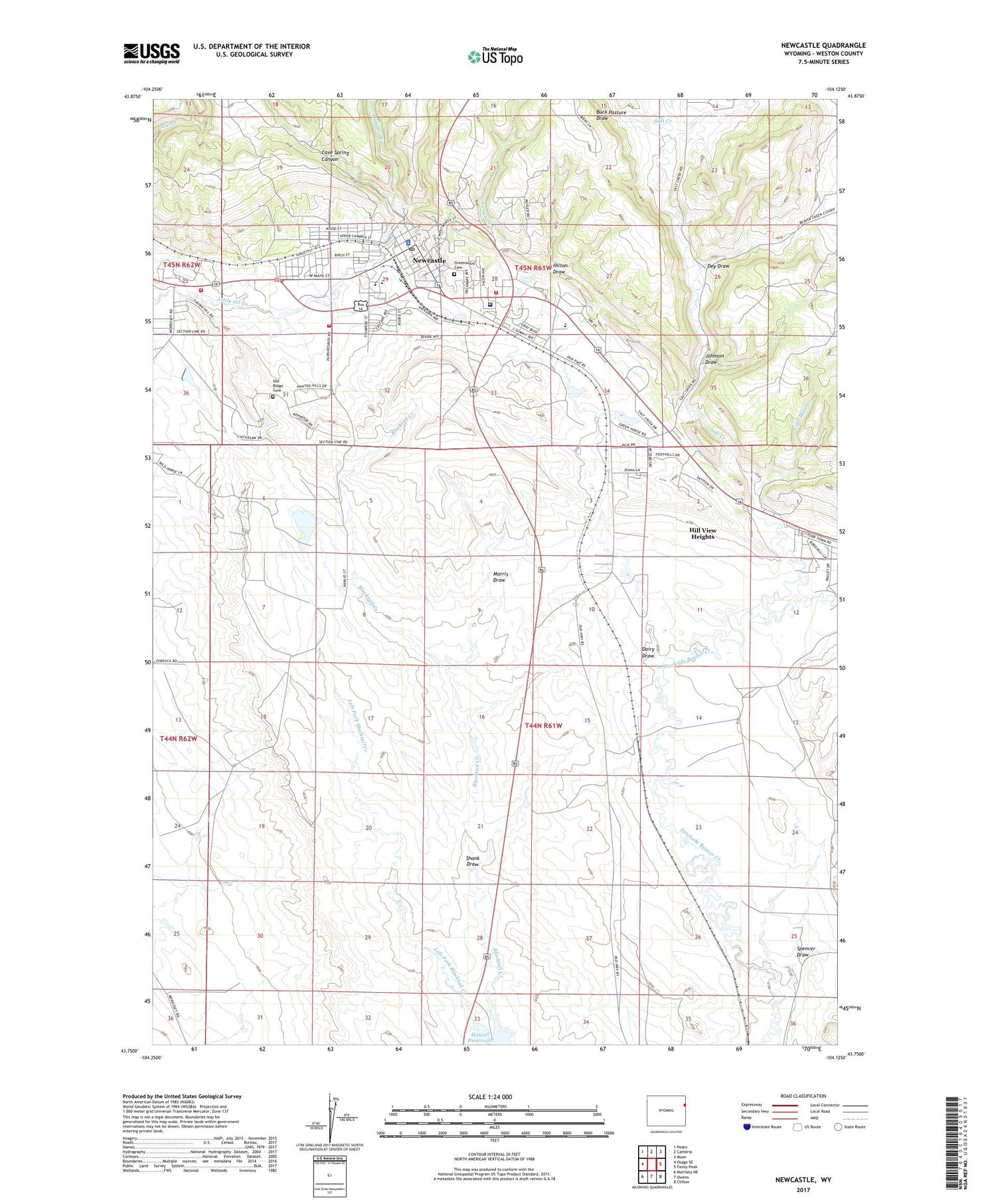 Newcastle Wyoming US Topo Map Image