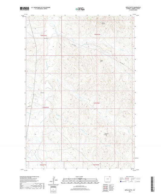 Nipple Butte Wyoming US Topo Map Image