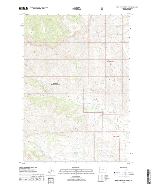 North Fork Pickett Creek Wyoming US Topo Map Image