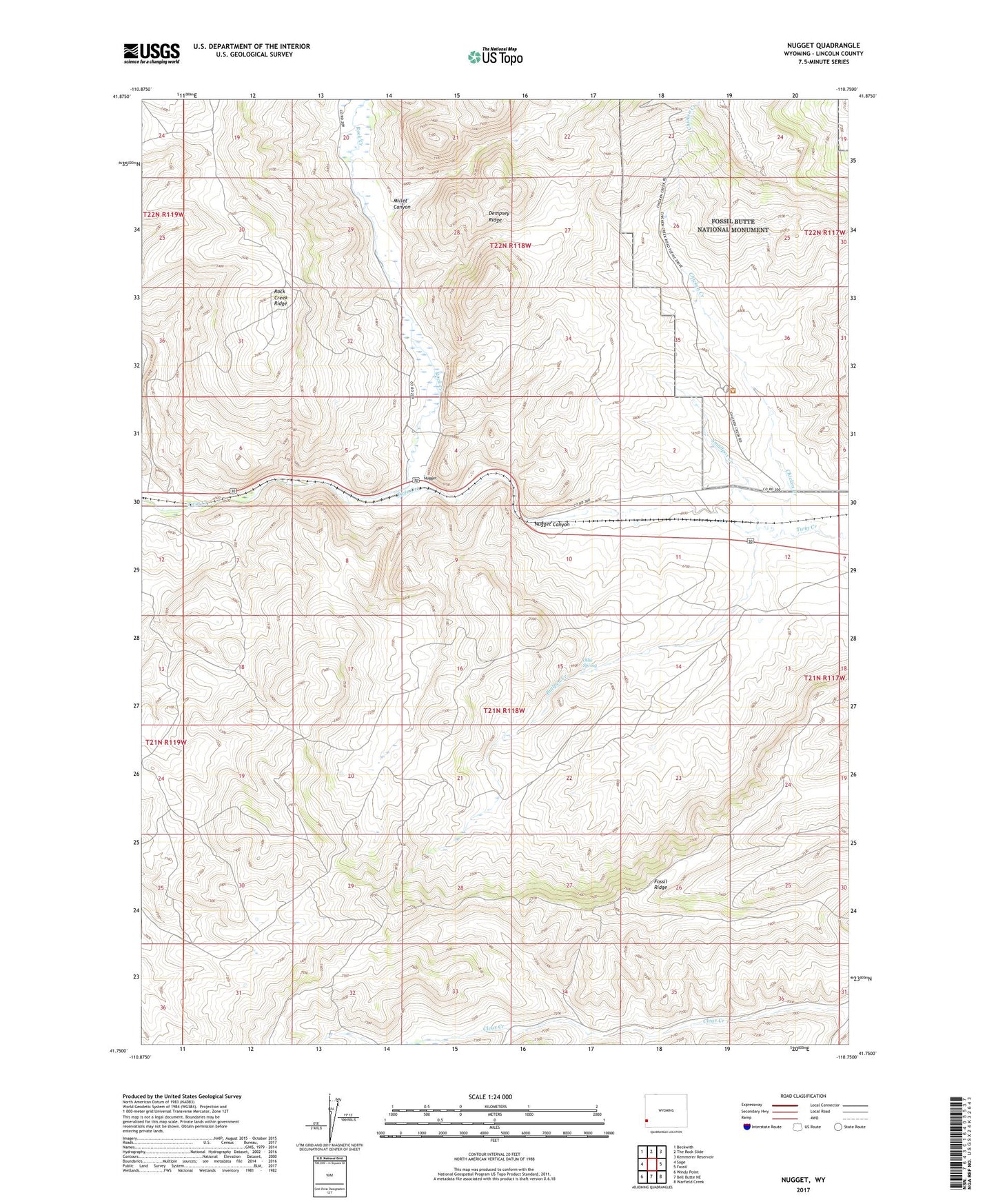 Nugget Wyoming US Topo Map Image