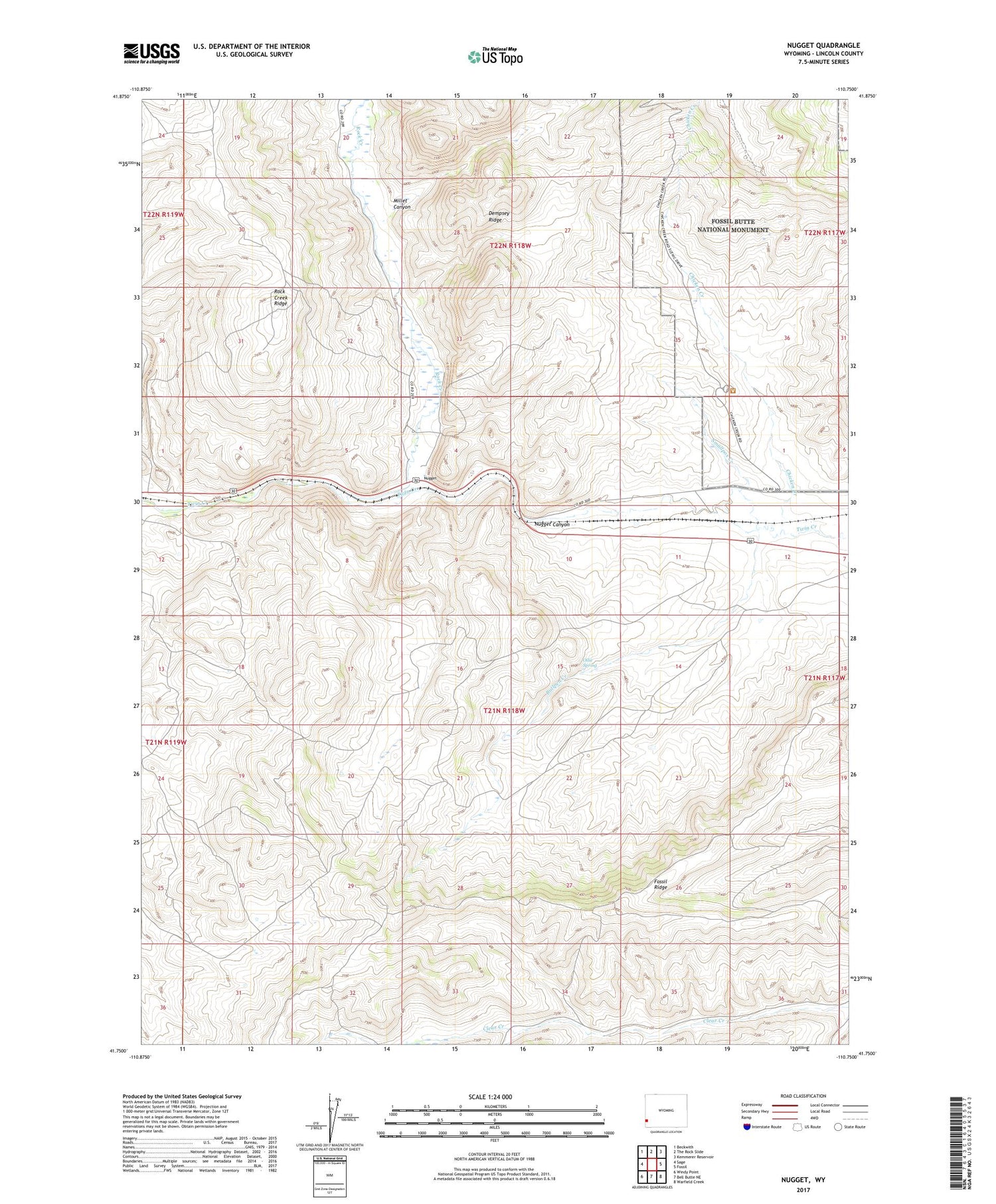 Nugget Wyoming US Topo Map Image