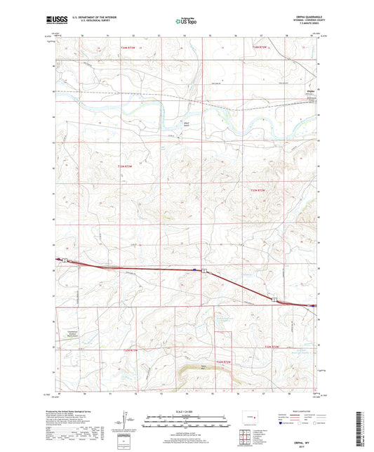 Orpha Wyoming US Topo Map Image