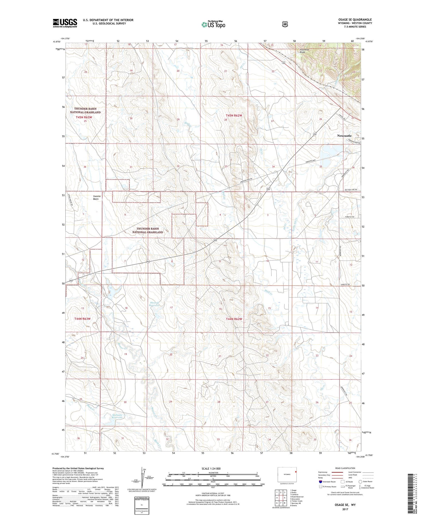 Osage SE Wyoming US Topo Map Image